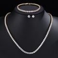 ZAKOL Gorgeous Buling AAA Clear Round Cubic Zirconia Wedding Bridal Necklace Earrings Party Jewelry Set for Women