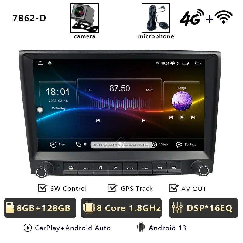 CHSTEK Carplay Android 13 For Porsche 911 987 997 Cayman Boxster Car Radio Player Multimedia GPS WIFI 4G RDS Bluetooth Autoradio