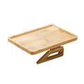 Space Saving Wooden Folding Sofa Table Anti-slip Clip-On Couch Arm Side Holder Convenient High Load-bearing Capacity
