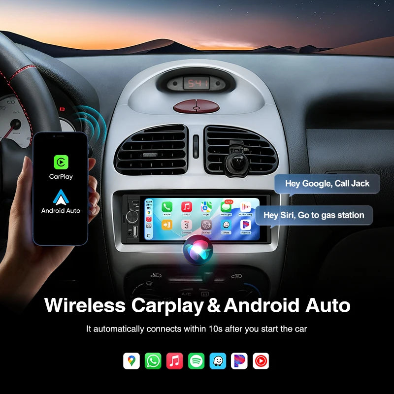 AINAVI K40 K50 Universal Car Radio 1 Din Carplay Wireless Android Auto Car Multimedia MP5 HD IPS Touch Screen USB TYPE-C BT 5.0