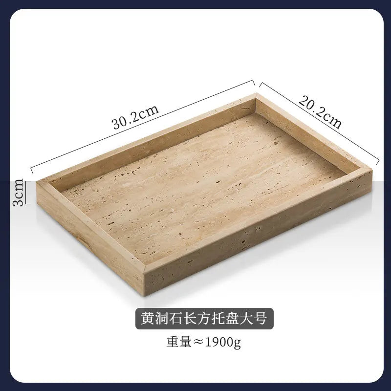 4Pcs Natural Travertine Bathroom Set Wabi Sabi Minimalist Soap Dispenser Tissue Box Luxury Hotel Show House Organizer Decor
