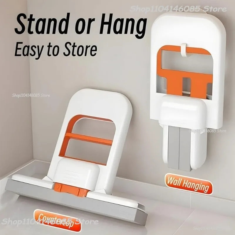 Portable Foldable Wet Dry Mop Quick Cleaning Bathroom Kitchen Mini Sponge Mop Hand-free Wash Mops Mini Portable  Floor Mop