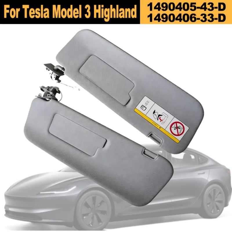 1490405-43-D 1490406-33-D Pour Tesla Model 3 Highland 2024-2026 Pare-soleil gauche droit intérieur Pièces de rechange d'origine