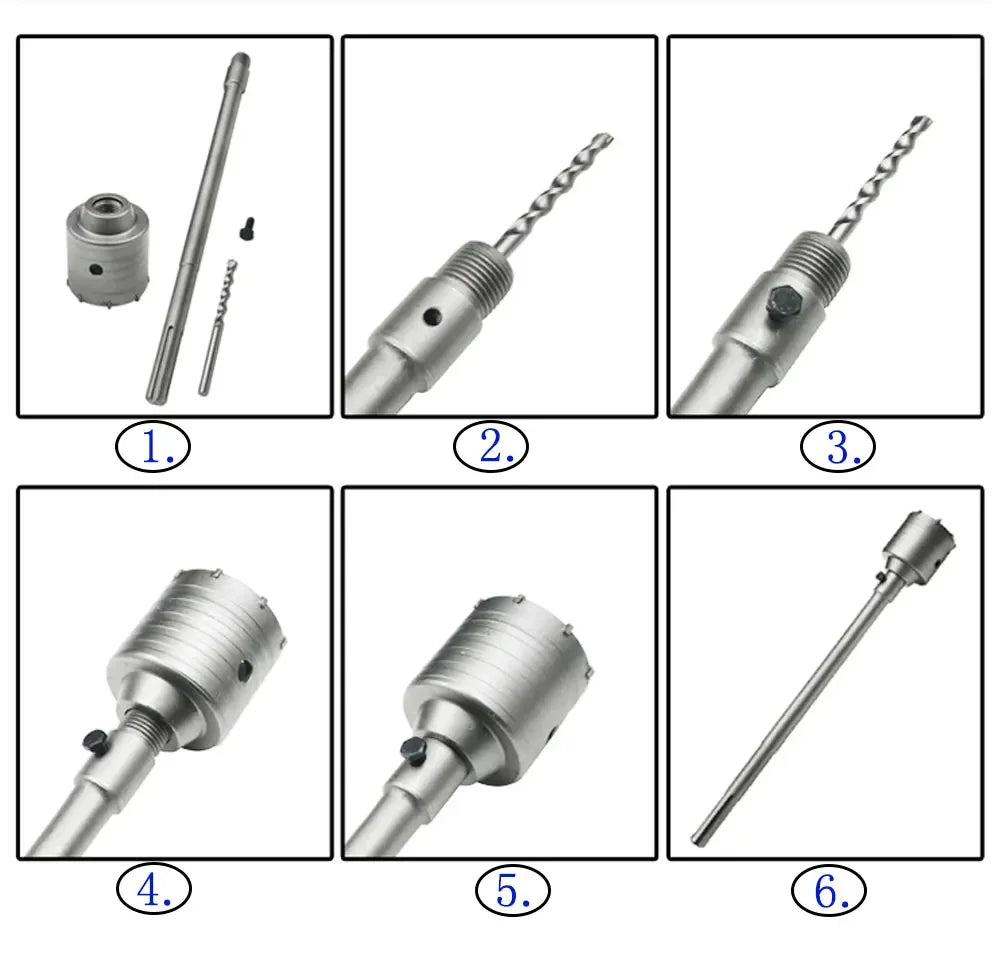 SDS Concrete Hole Saw 30-160mm Electric Hollow Core Drill Bit Shank 110-530mm Core Drill Bit Cement Stone Wall Drilling Tool