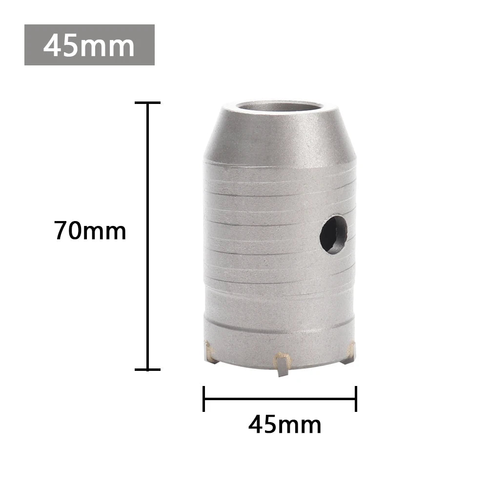 30-100mm Concrete Wall Hole Saw, SDS Plus Shank Impact Drill Bit, Suitable for Drilling Concrete, Brick, Stone and Walls