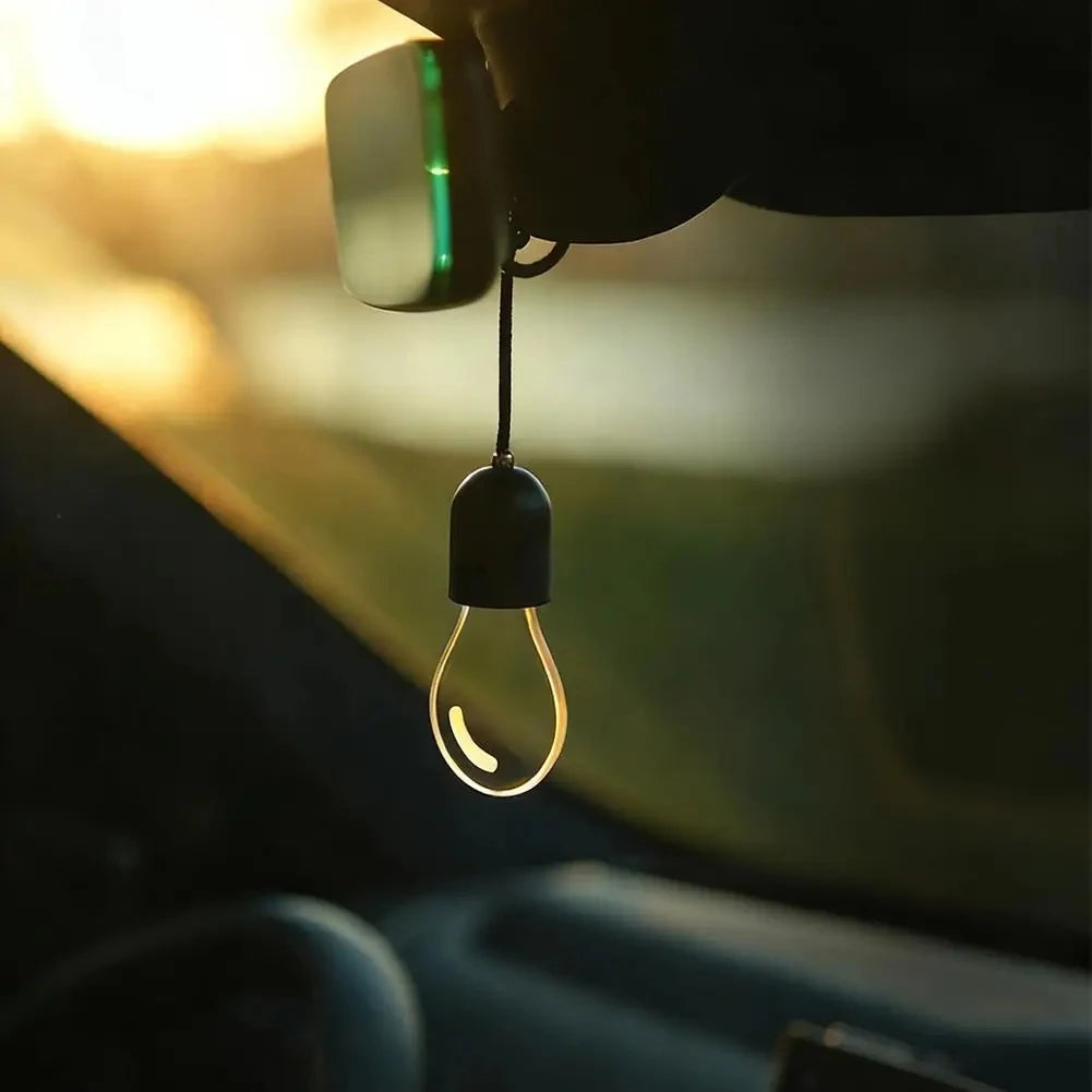 Retro Small Bulb LED Car Hanging Ornament Interior Ambient Lighting 2 Light Modes For Long Trips Daily Use Auto Decor Accessory