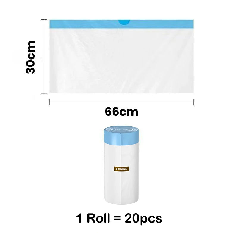 20/60/150pcs Pokpaw EPI Oxo-biodegradable Poop Bags for Tonepie Automatic Cat Litter Box, Self-cleaning Toilet Waste Bags