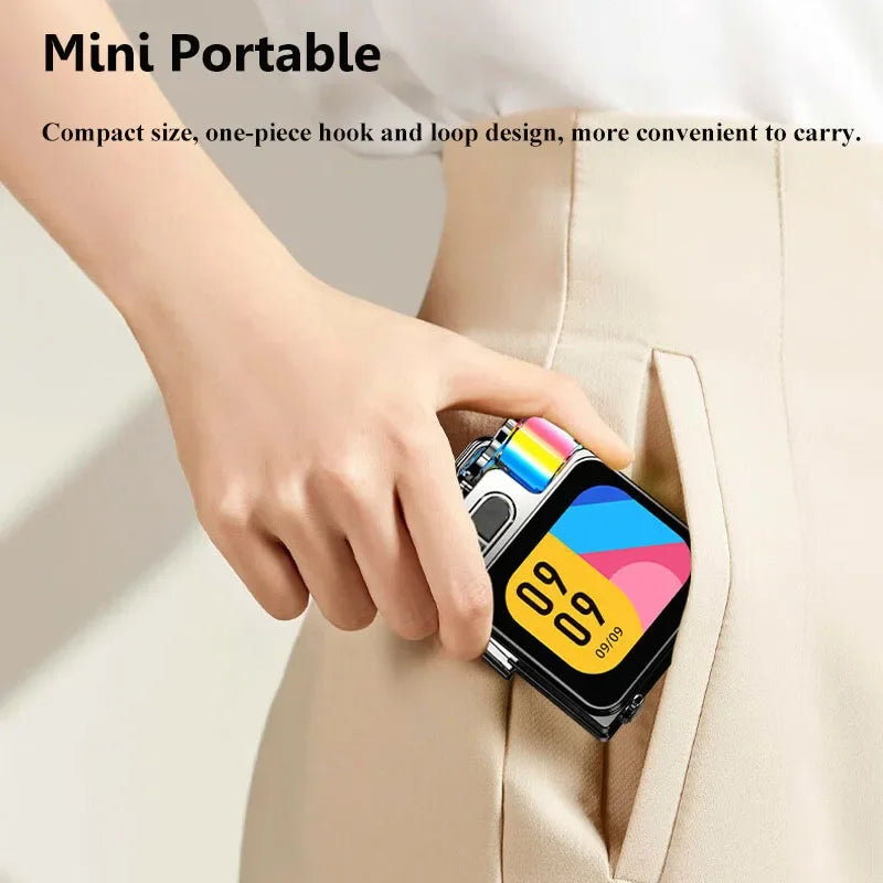 Bluetooth Speaker Smart Touch Screen Mini Portable Audio Player Wireless Handsfree Call MP3 Music Box Support TF Play APP Contro