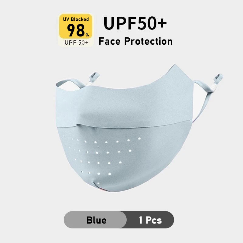 Summer Ice Silk Face Mask UV Sun Protection Respirator Men Women Adjustable Breathable Mask For Outdoor Running Cycling Sports