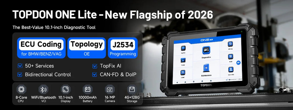 TOPDON ONE Lite OBD2 Scanner CAN FD DOIP 50+ Reset Full System ECU Coding Auto Car Bidirectional Diagnostic scan Tools VCI J2534