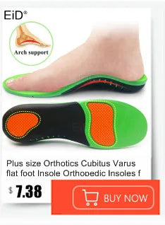 EiD New Arch Support 25mm Orthotic insole Black Leather orthotics Insoles for Flat Foot O/X Leg Corrected Shoe Sole insert pads