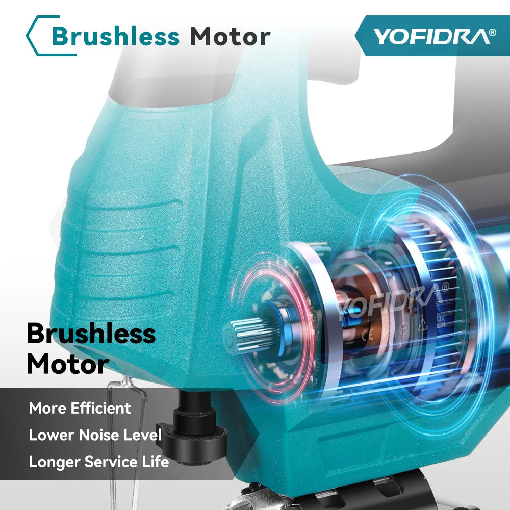 YOFIDRA Brushless 19mm Electric Jig Saw Infrared Laser Curve Saw Variable Speed MultiFunction Cutter For Makita 18V Battery Pin