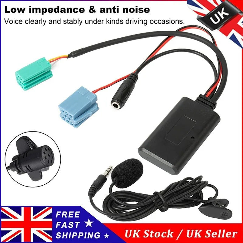 New Car Bluetooth Module AUX Adapter with MIC Handsfree Audio MP3 Music Adapter AUX Audio Cable for Renault Update List Radio