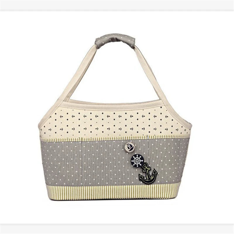 Luxury Designer Pet Carrier Navy style Dog Carry Bag for Small Breeds Stylish Cat Chihuahua French Bulldog Pomeranian Accessory