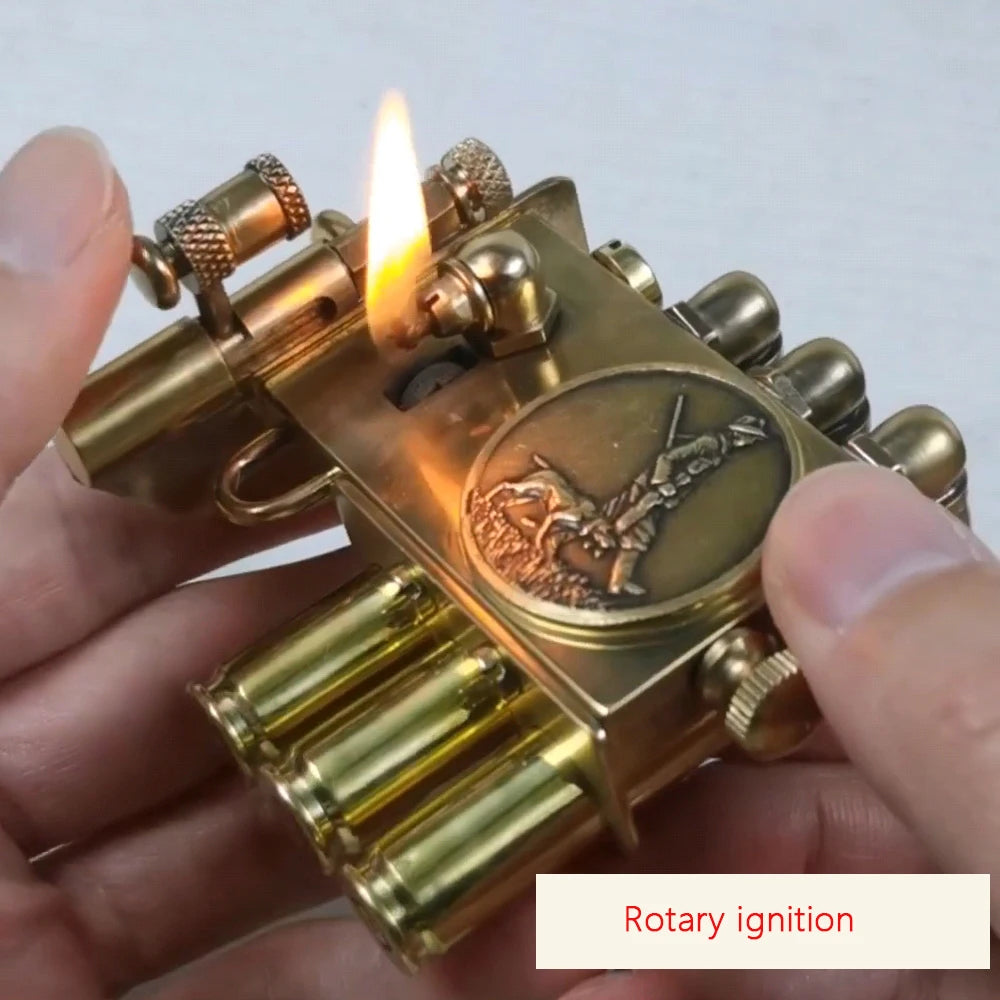 Handmade Steampunk Brass Series Lighters Unique Design Retro Creative Personality Novelty Precious Gift Each badge is different