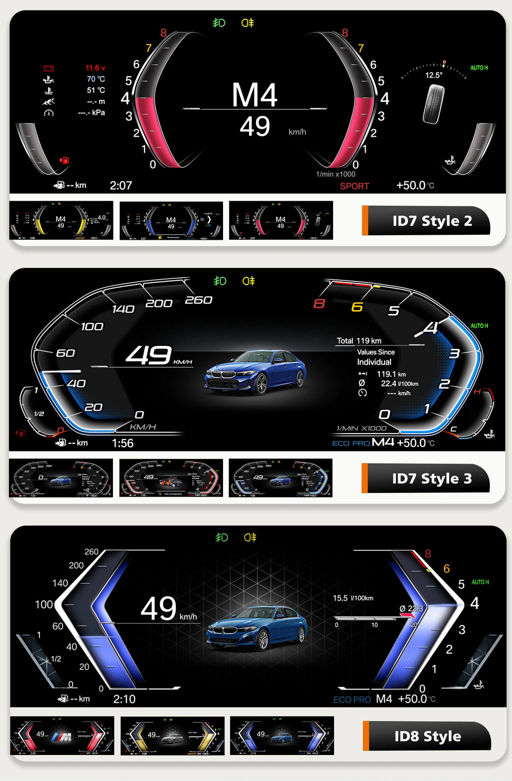 10.25inch Car Digital Dashboard For BMW X5 E53 / 5 Series E39 1999 -2006 Speedometer Dashboard Gauges Dash Panels