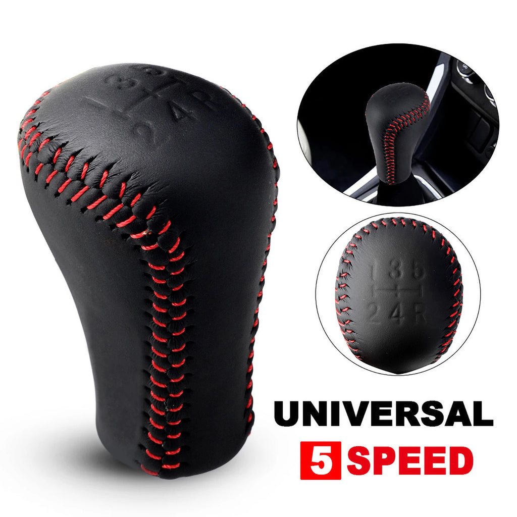 Gear lever Knob 5 Speed Leather Universal Gear Shift knob For Toyota Trd shift knob Transmission Automatic Gear Level Knob