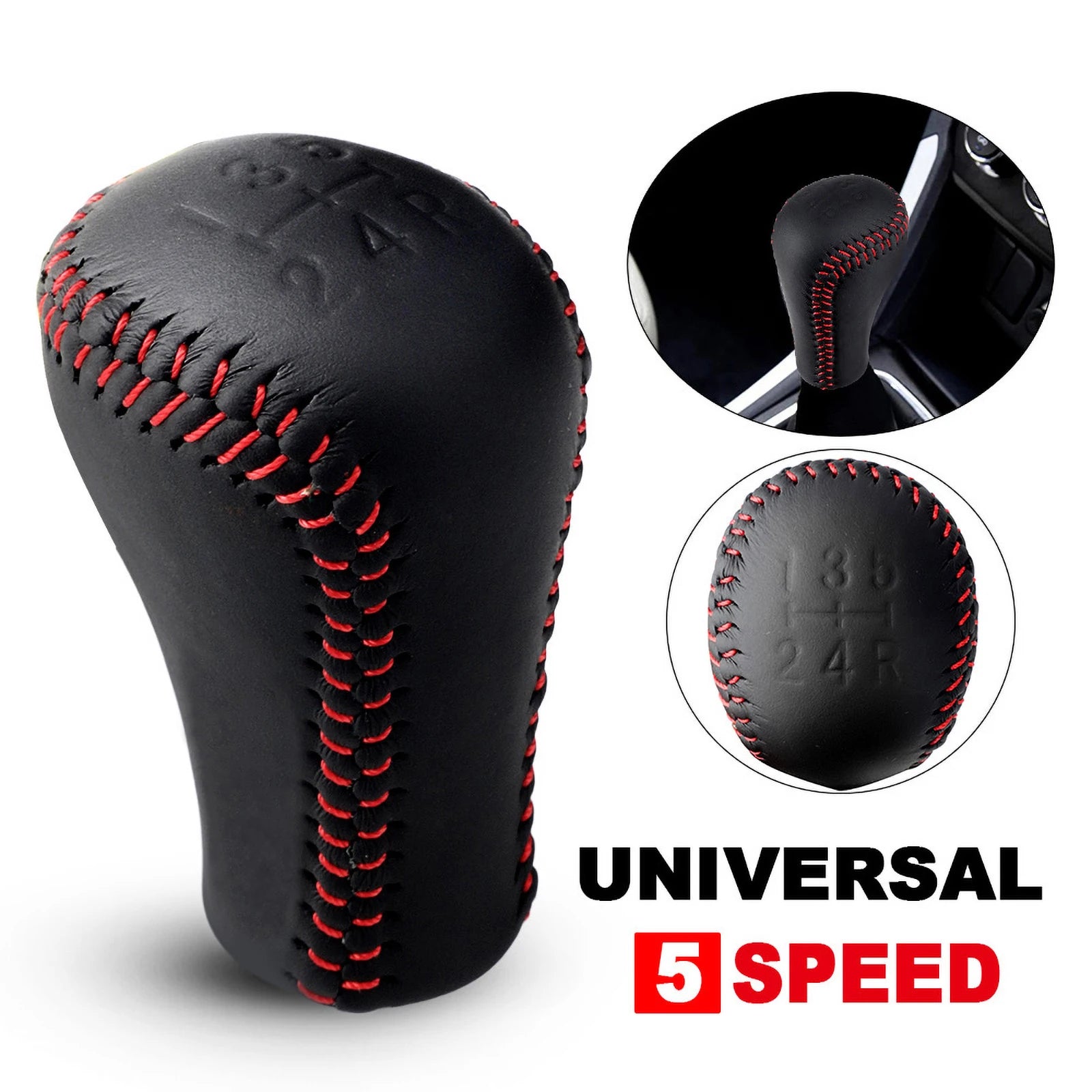Gear lever Knob 5 Speed Leather Universal Gear Shift knob For Toyota Trd shift knob Transmission Automatic Gear Level Knob