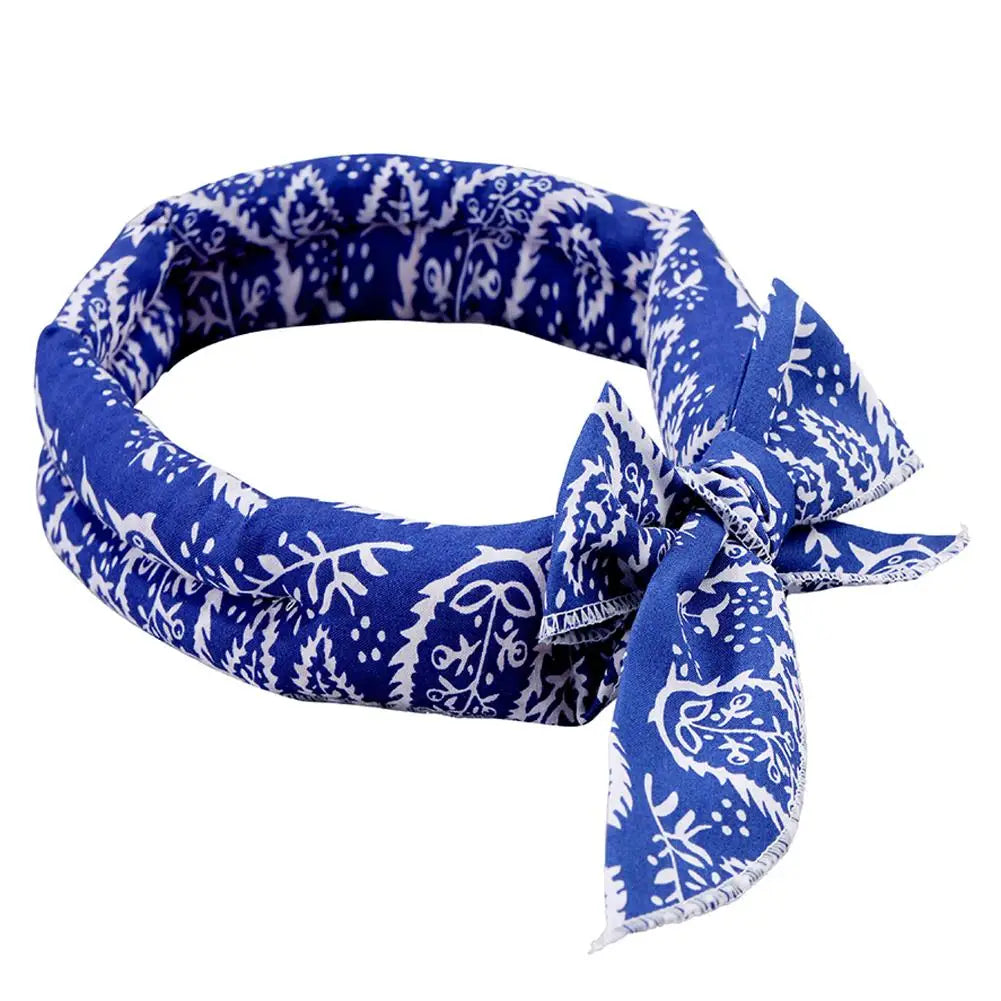 Pet Cooling Ice Scarf Cool Ice Towel Heatstroke Dogs Cats Ice Collar Adjustable Cat Collar Bib prevent heat stroke Dog Supplies