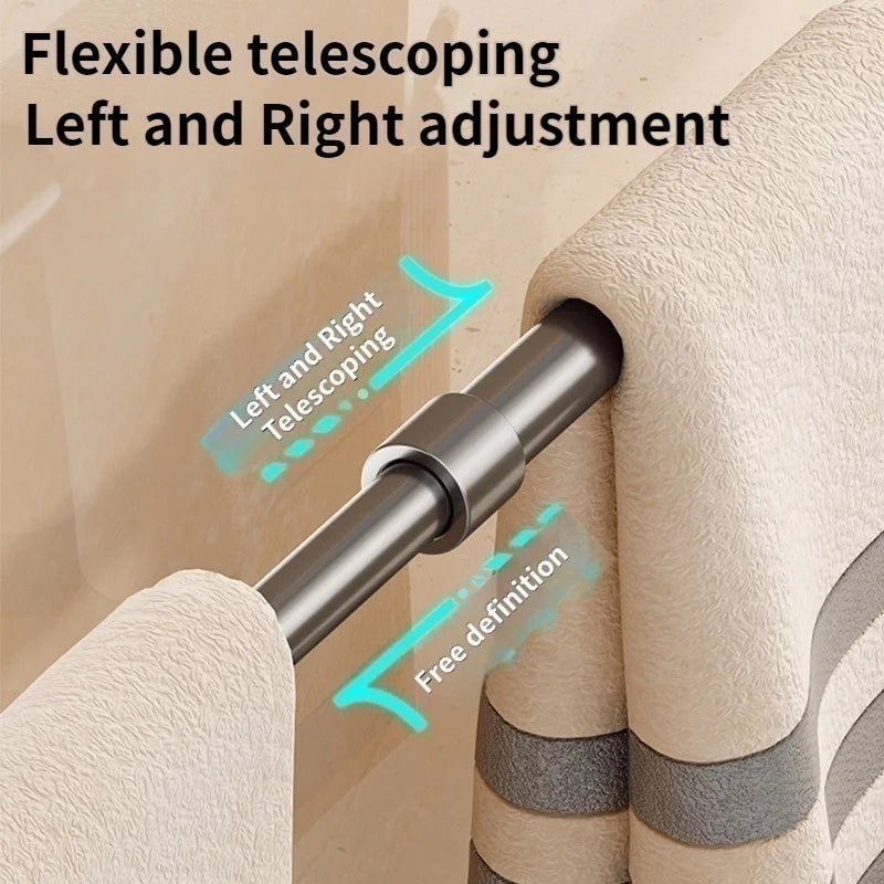Stretchable Slipper Holder With Suction Cup Bathroom Shower Adjustable Telescopic Rod Without Drilling Towel Rod Kitchen Rod
