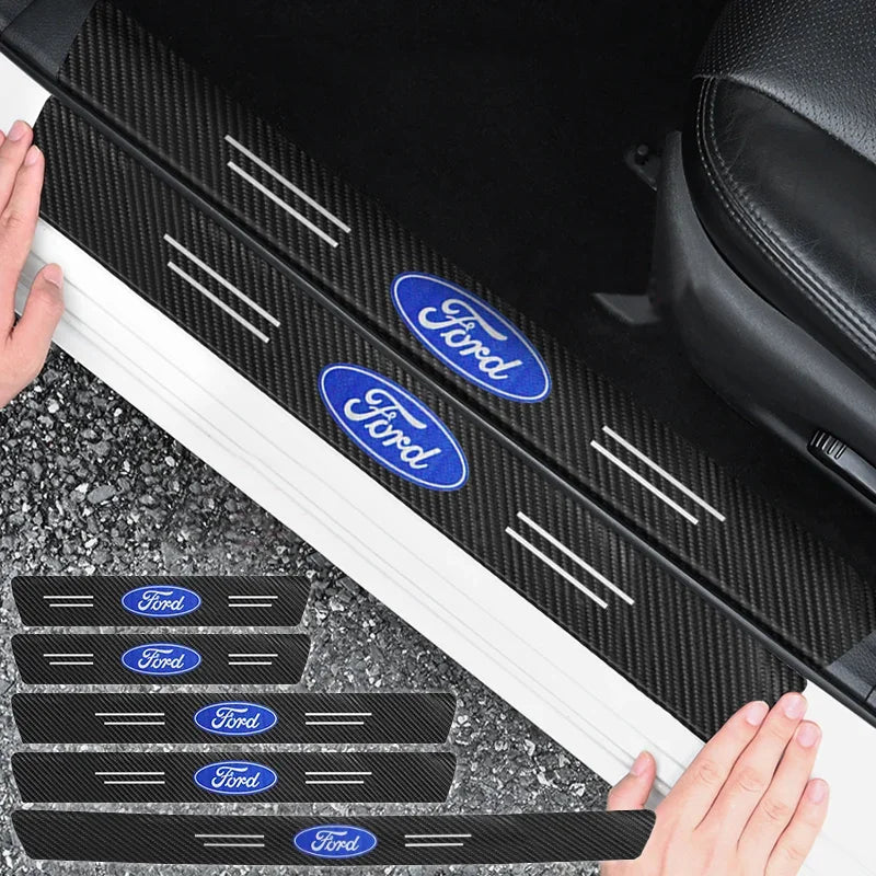4/1Pc Carbon Fiber Car Door Edge Sill Protector Strip 3D Sticker For Ford Fiesta MK7 Mondeo MK4 ST Focus MK1 MK2 MK3 Focus 2 3 4