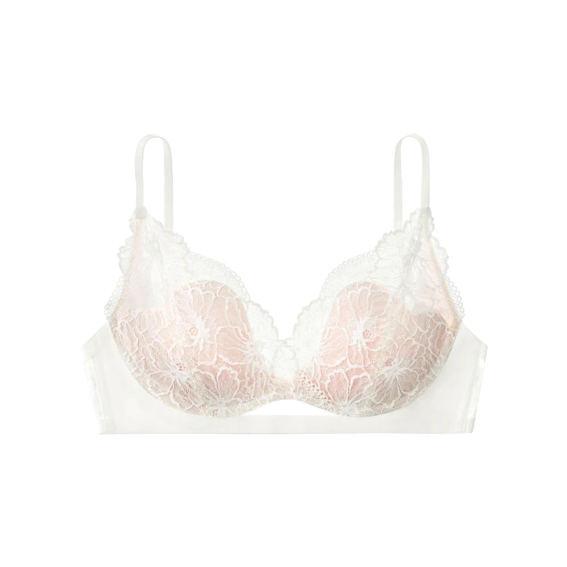 SUJIIN Soutien-gorge Push Up Sexy en Dentelle pour Femmes Sans Armature, Soutien-gorge Petit Buste Noir pour Femmes Été Fin Confort Bralettes Lingerie pour Dames MX325