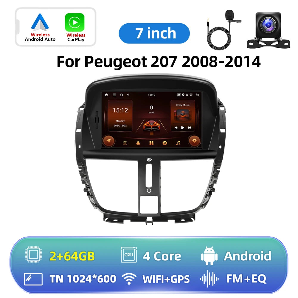 Podofo 7" CarPlay Android Radio