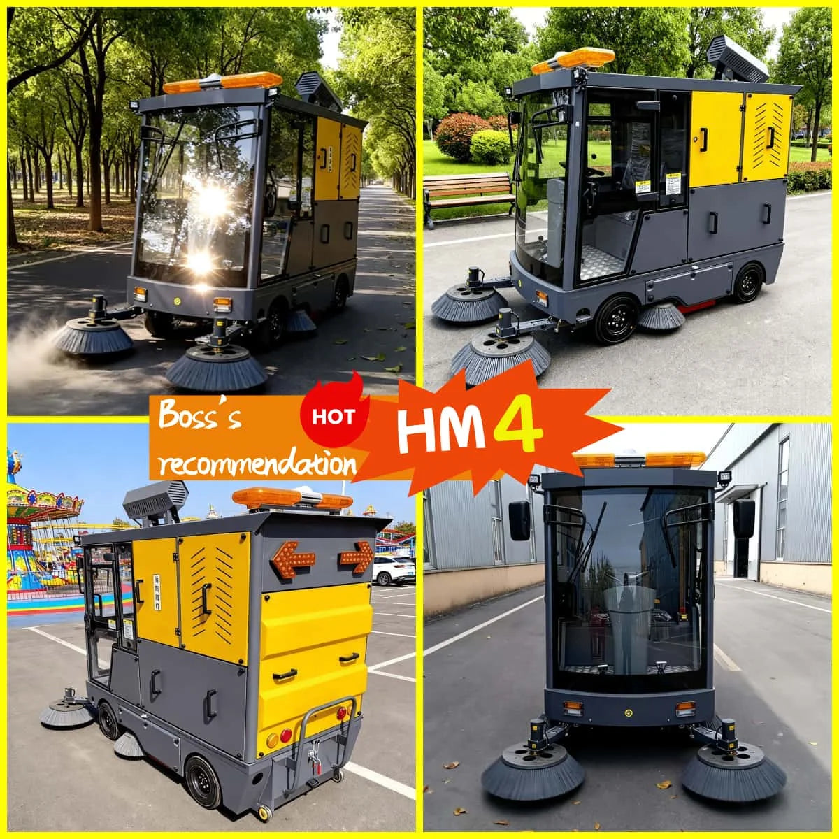 Electric Ride-On Road Sweeper Truck C0nTour DEY X5 3000W Self-Propelled New Vacuum Municipal Commercial Use