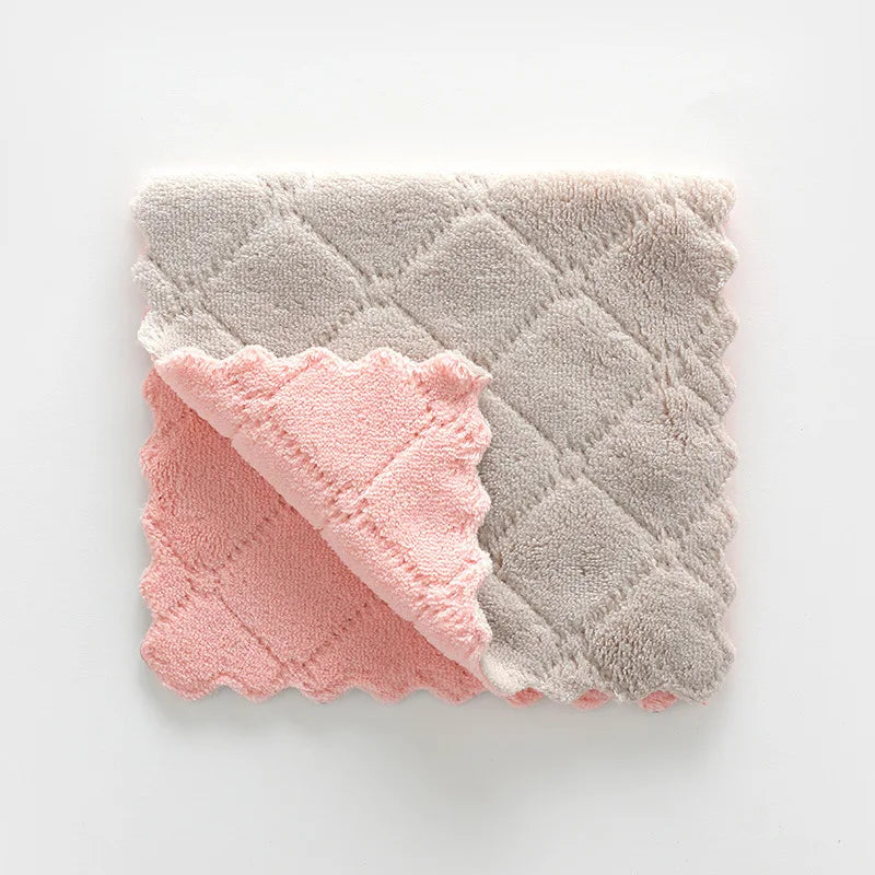 Glass Window Dish Cleaning Cloth Microfiber Kitchen Cleaning Towel Anti-Grease Wiping Rags Absorbable Fish Scale Wipe Cloth