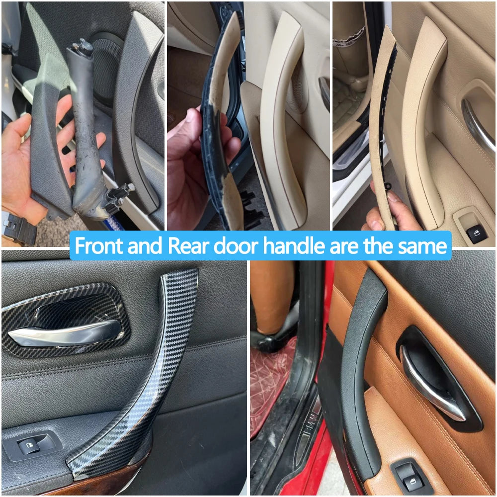 Poignée intérieure de porte gauche/droite avec garniture de poignée de rechange pour BMW Série 3 E90 E91 E92 316i 318i 320i 325i 328i