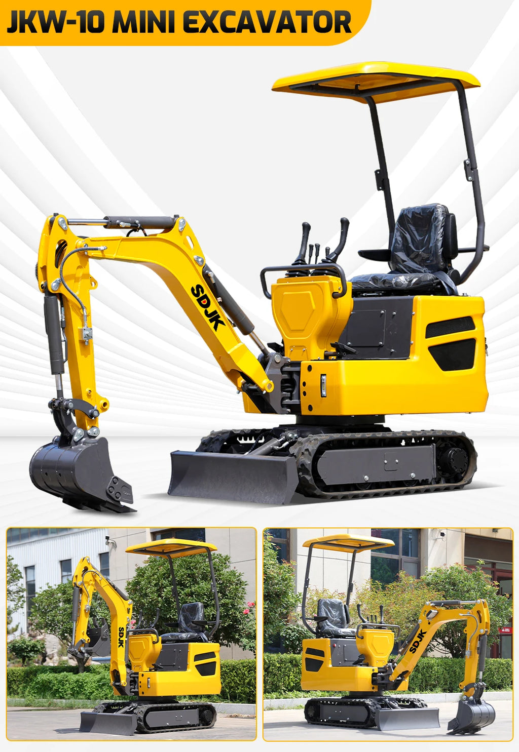 Hot selling mini excavator, multifunctional tracked agricultural mini bagger customized enclosed excavator for quick delivery