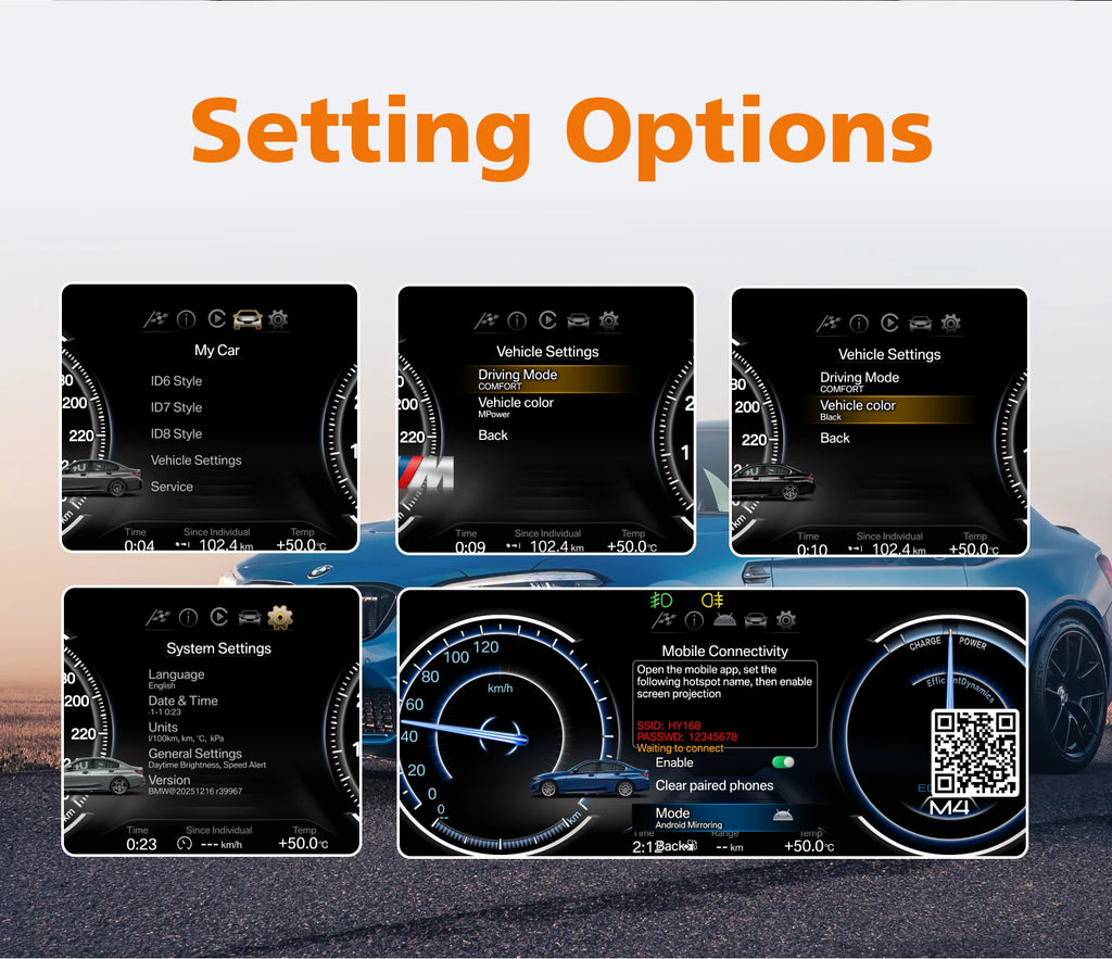 10.25inch Car Digital Dashboard For BMW X5 E53 / 5 Series E39 1999 -2006 Speedometer Dashboard Gauges Dash Panels