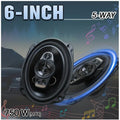 2 HAUT-PARLEURS DE VOITURE COAXIAUX 5 VOIES PLEINE GAMME 6 x 9 POUCES 1300 W – Cache-poussière et câbles audio inclus | Installation facile sur portière pour un son stéréo amélioré | Idéal pour une mise à niveau du système audio