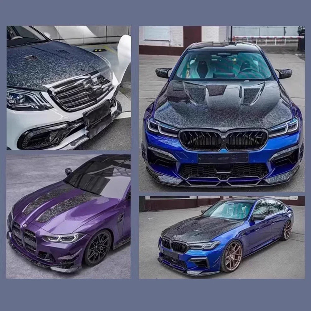 Glossy Laser Forged Carbon Fiber Vinyl Wrap Self Adhesive Car Sticker Waterproof Auto Glossy Vinyl Carbon Film for Car Decal