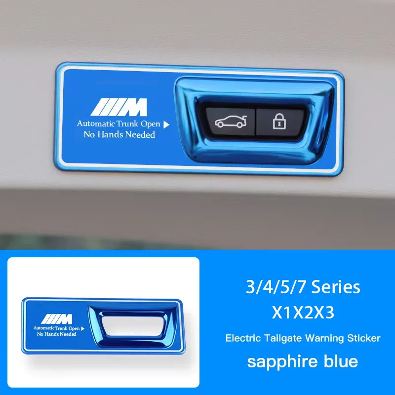 BMW Car Trunk Warning Sticker Electric Tailgate Lifting Cover For BMW M E46 E90 E60 F30 F10 E39 E36 F20 G30 G20 E87 E92 E91 E30