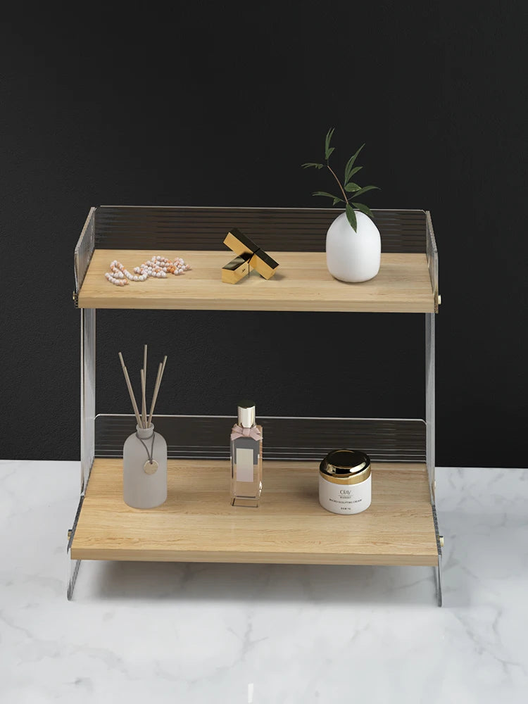 Bathroom Vanity Shelf Cosmetics Shelf Bathroom Vanity Skincare Desktop Storage Box Bathroom Organizer