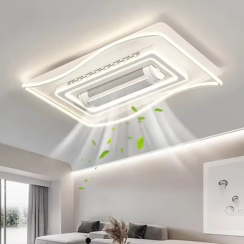 Invisible Bladeless Ceiling Fan LED Remote Control Ceiling Fan Lamp for Home Living Room Bedroom Dimmable Bladeless Fan Lamp