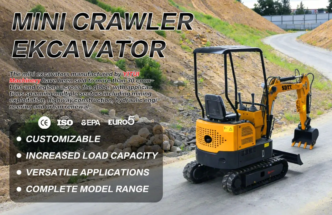 1.2 Ton Mini Excavator Epa Euro5 Small Crawler Digger Machine For Garden Mini Digger Reinforced Chassis For Home Use