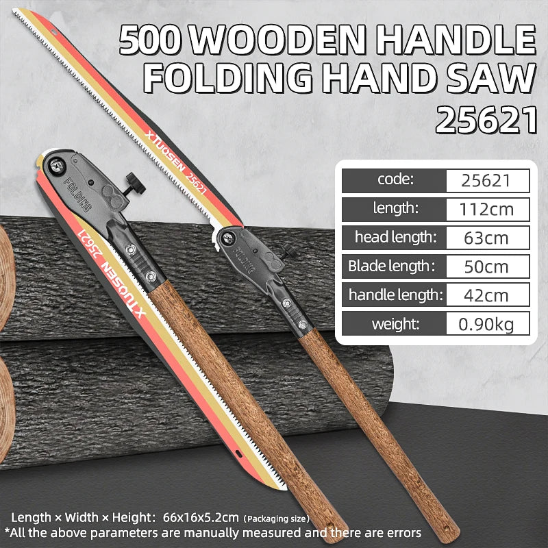 long saw for trimming trees Folding woodworking hand saw carbon steel sharp outdoor trimming tool wooden handle