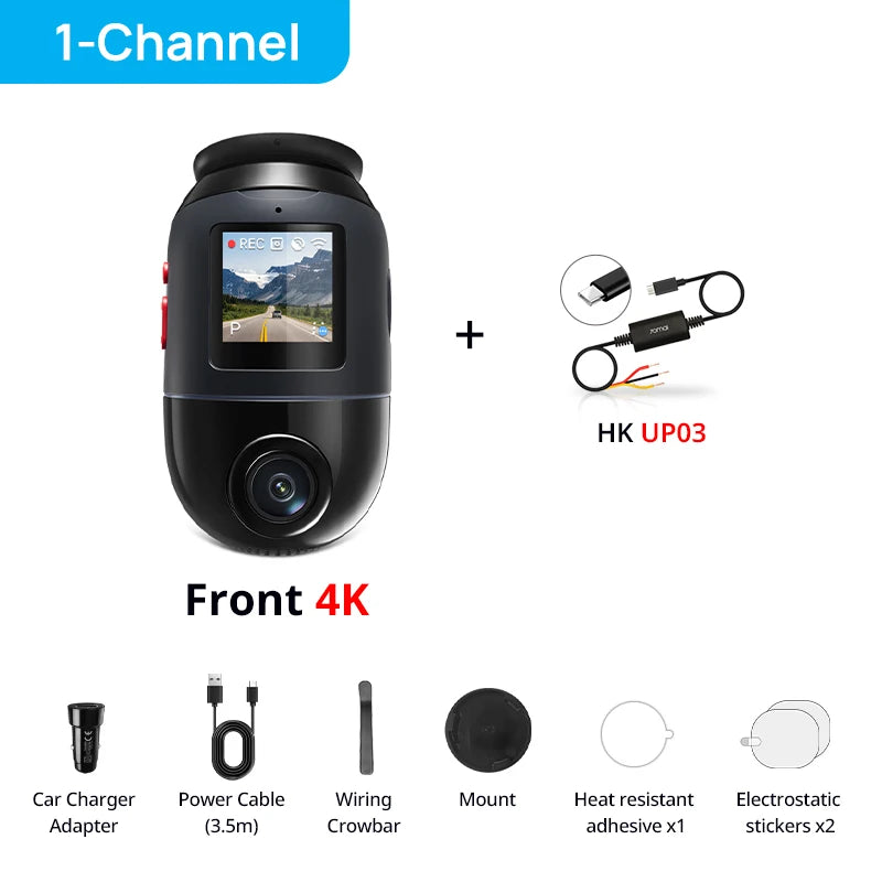 70mai 4K Omni X800 2160P HDR 60fps F1.7 Supported Dual-channel Built-in GPS ADAS Supercapacitor 4G LTE 24H Parking Surveillance