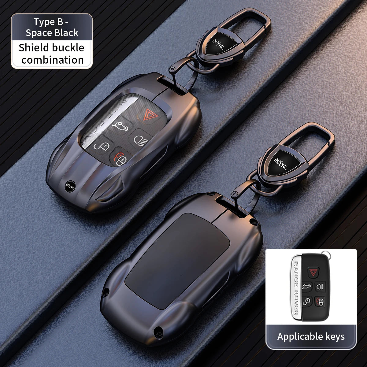 Leather Metal Car Key Case Cover Bag For Land Rover Range Rover Sport Evoque Freelander Velar Discovery 4 Jaguar XE XJ XF Guitar