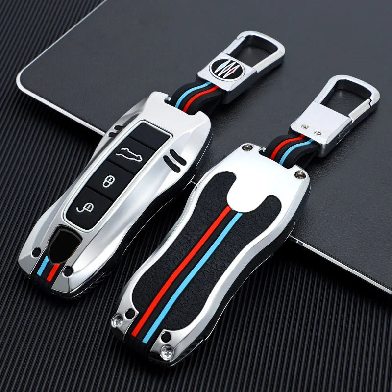 Zinc Alloy Car Smart Key Case Cover Shell Fob for Porsche New Cayenne Panamera 911 992 Taycan Car Protect Interior Accessories