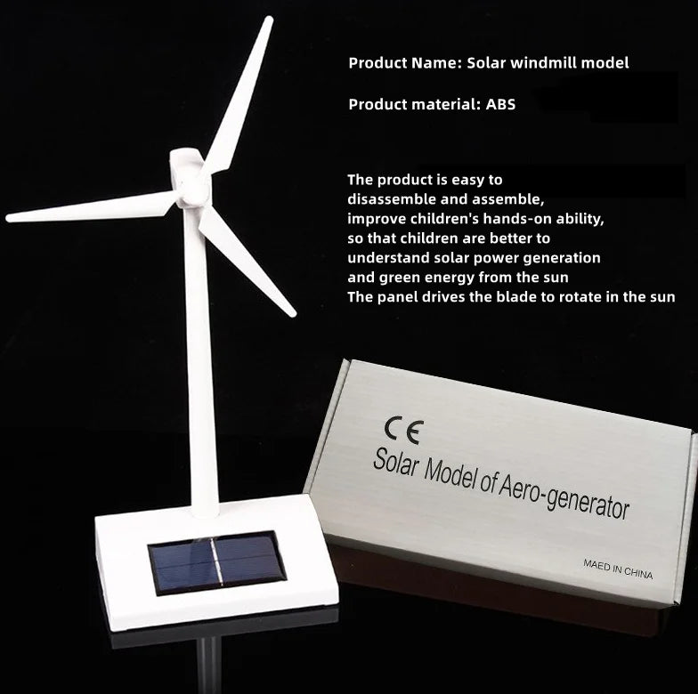 2 in 1 Solar Wind Generator Model Gift Exhibition Stand Windmill Educational Assembly Kit Desktop Decoration Power Generator