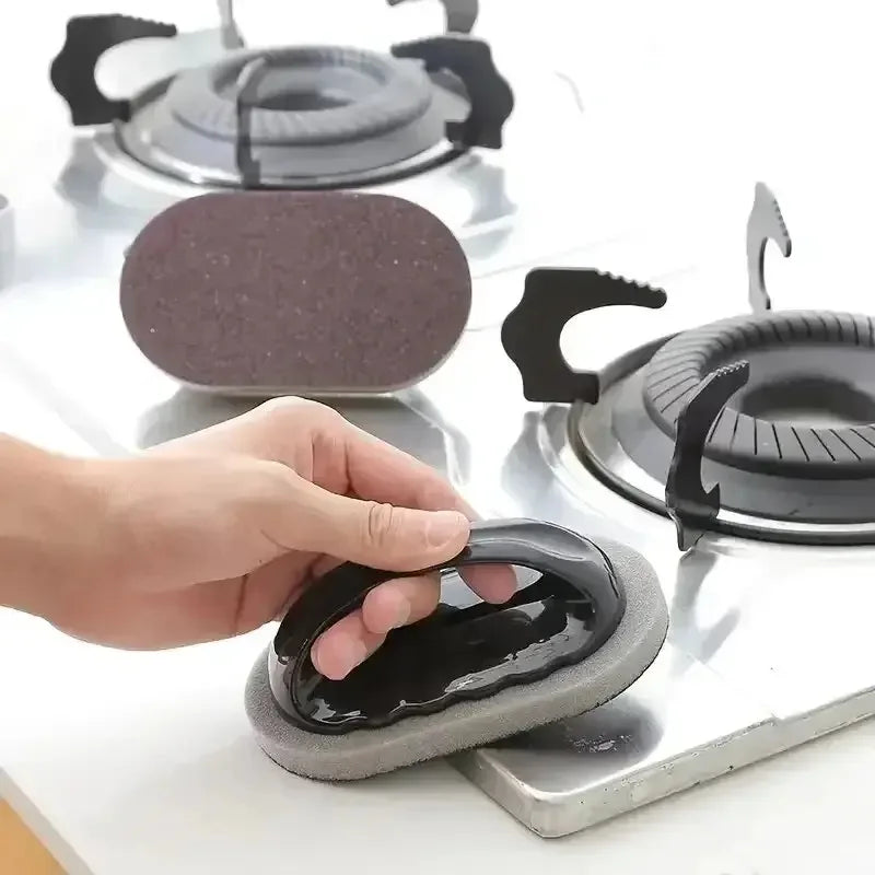 1 Pcs Sponge Brush With Handle Magic Power For Cleaning Pots And Bowls Dirt Removal And Rust removal Brush