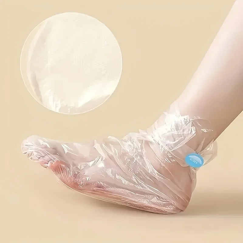 100PCS Disposable Foot Bags Detox SPA Covers Transparent Foot Mask Covers Moisturizing Pedicure Prevent Infection Remove Chapped
