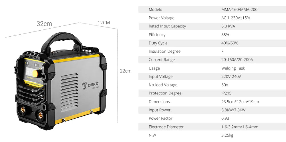 DEKO MMA Series 4.1KVA Inverter Arc Electric Welding Machine 220V MMA Welder for DIY Welding Working and Electric Working