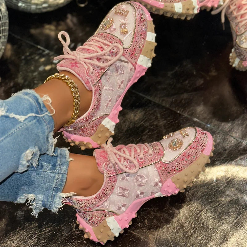 Women Casual Sneakers Fashion Luxury Rhinestone Ladies Shoes New Outdoor Platform Female Sports Shoes Zapatos Mujer shoes women