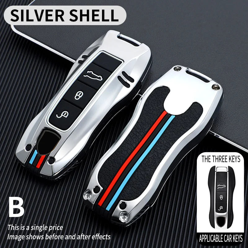 Zinc Alloy Car Smart Key Case Cover Shell Fob for Porsche New Cayenne Panamera 911 992 Taycan Car Protect Interior Accessories