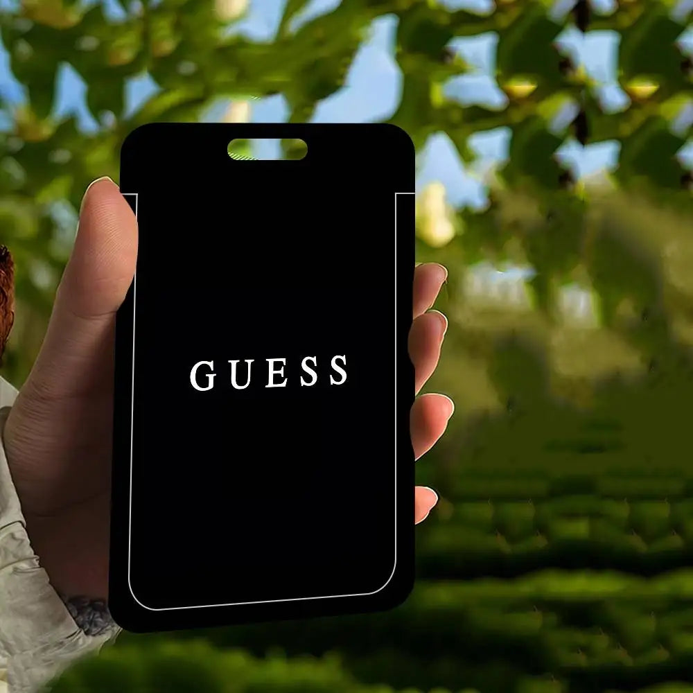 Étui pour cartes unisexe Fashion G-Guess-s, étui porte-cartes d'identité de travail pour femme avec lanière, étui porte-badges d'identité de travail d'affaires