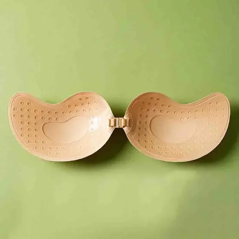 Soutien-gorge adhésif invisible sans bretelles réutilisable push-up pour femmes Lingerie sans couture Coussinets de mamelons en silicone Bralette Sous-vêtements